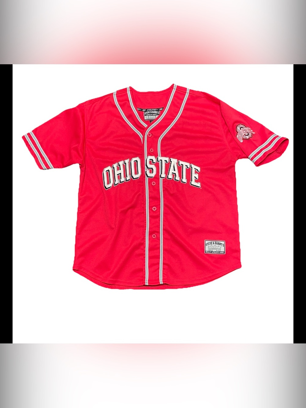 Ohio State Buckeyes NCAA Steve & Barrys Mens XL Red Baseball Jersey EUC